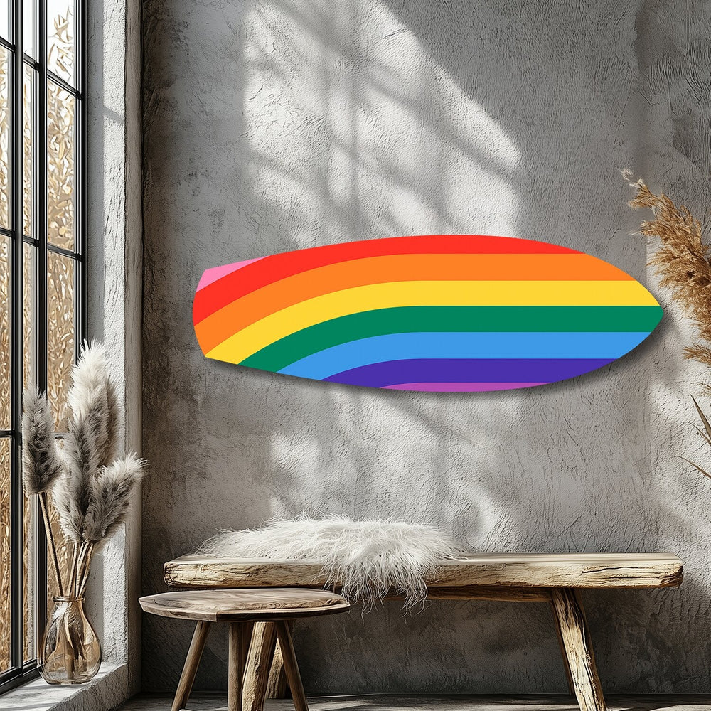 Gökkuşağı Pride Çizgi Cam Tablo.