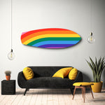 Gökkuşağı Pride Çizgi Cam Tablo.