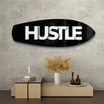 Hustle Tipografi Motivasyon Cam Tablo.