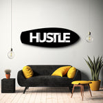 Hustle Tipografi Motivasyon Cam Tablo.