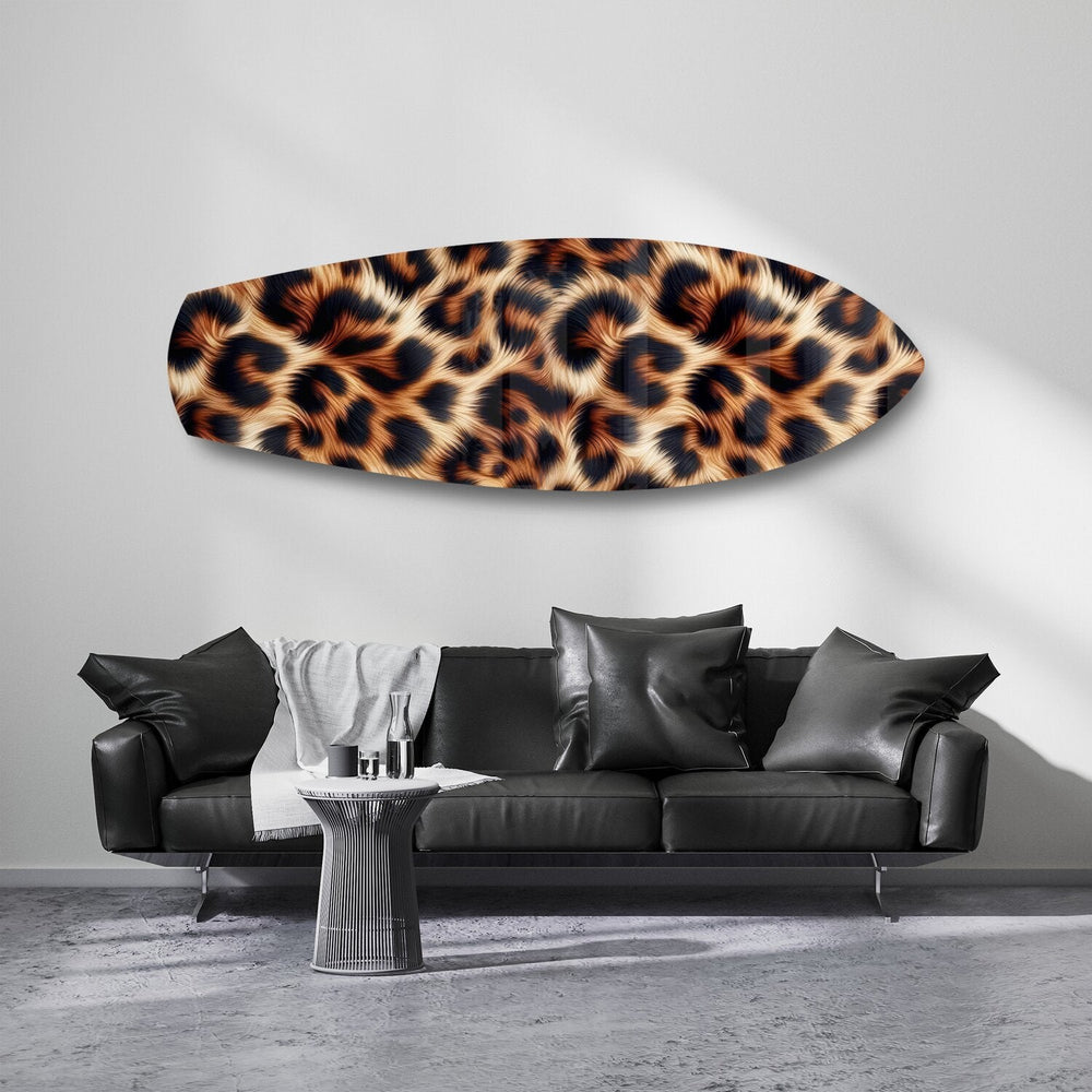 Leopar Desenli Cam Tablo.
