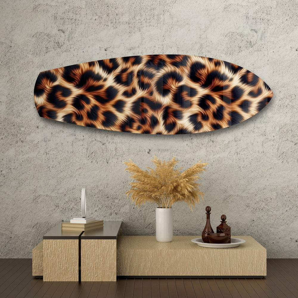Leopar Desenli Cam Tablo.