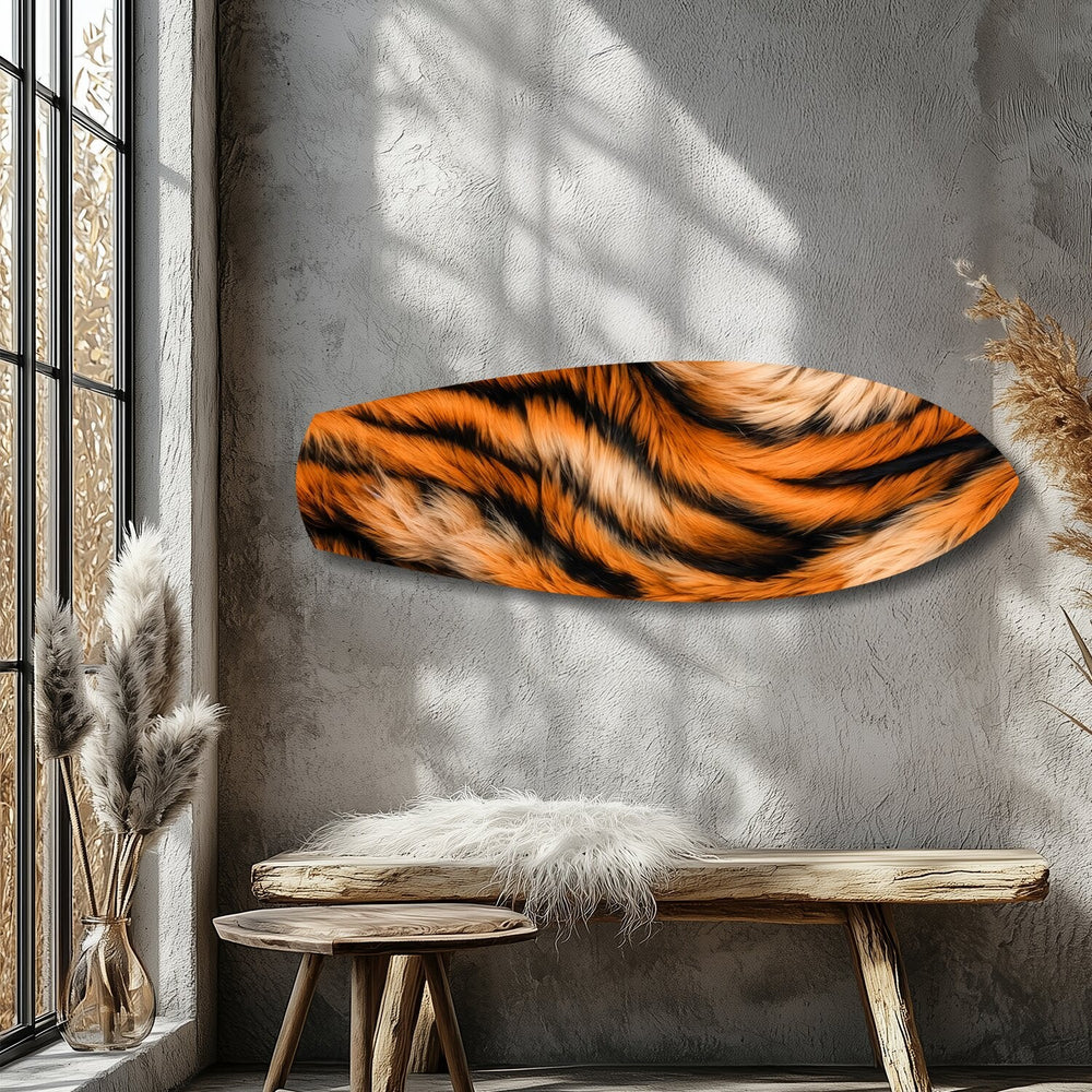 Bengal Kaplanı Çizgi Desenli Cam Tablo.