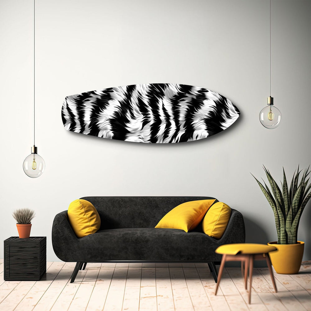 Zebra Çizgili Cam Tablo.