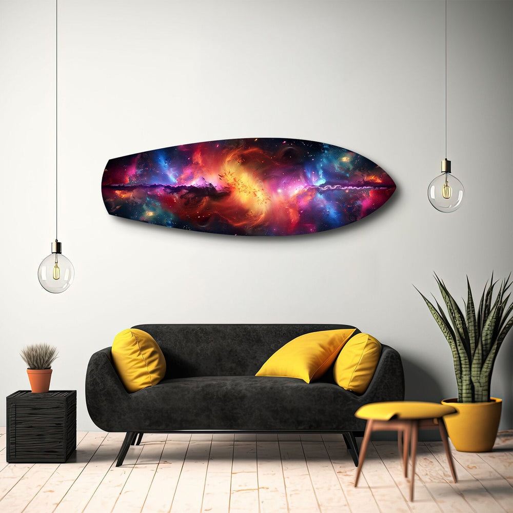 Kozmik Nebula Galaksi Cam Tablo.