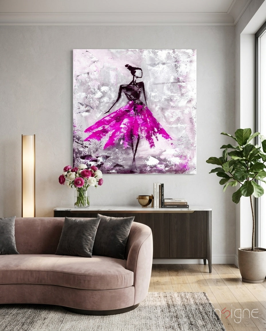 Kadın (Pembe) Cam Tablo