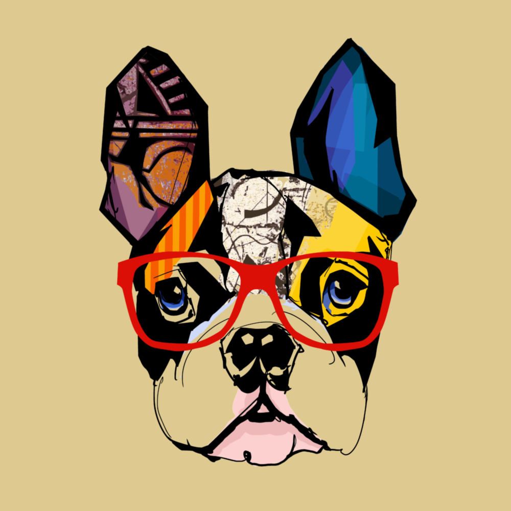 Bulldog Köpek Cam Tablo