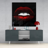 Red Lips Glass Wall Art.