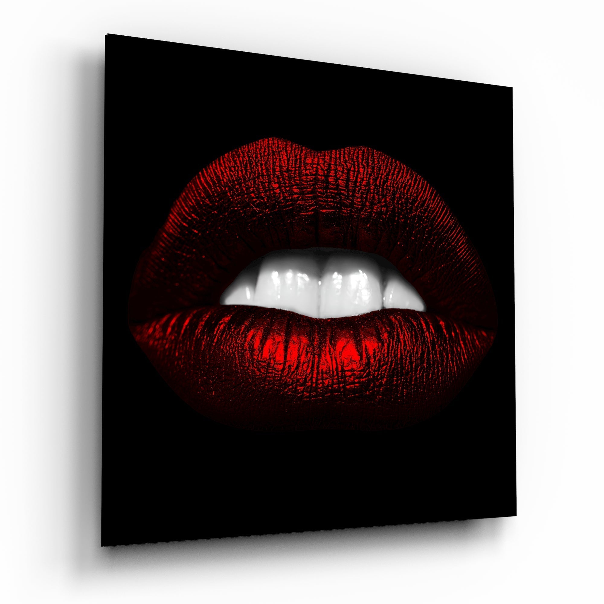 Red Lips Glass Wall Art.
