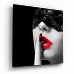 Red Lips Glass Wall Art.