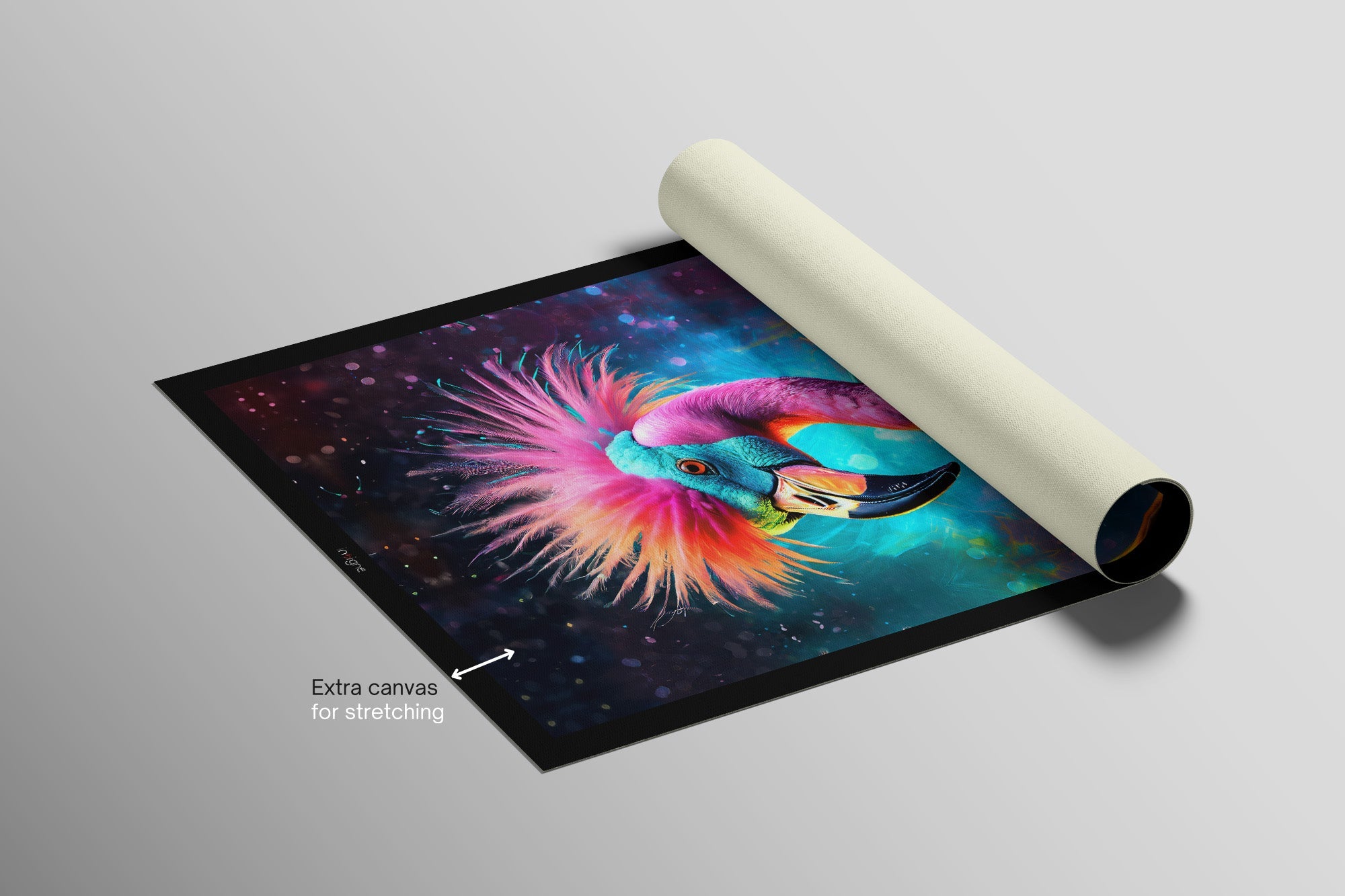 Eklektik Flamingo — Hissedilebilir 3D Dokulu Baskı