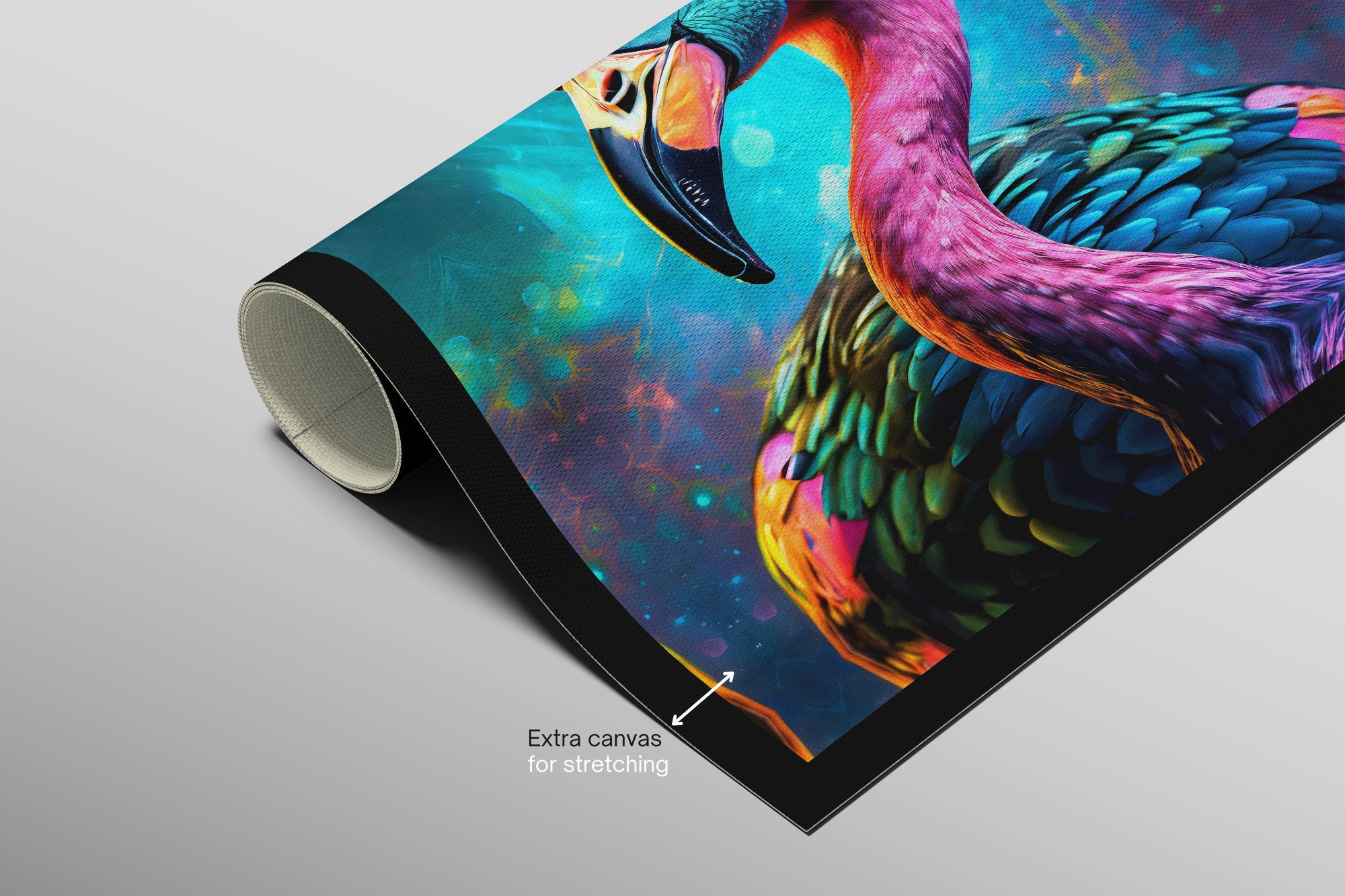 Eklektik Flamingo — Hissedilebilir 3D Dokulu Baskı