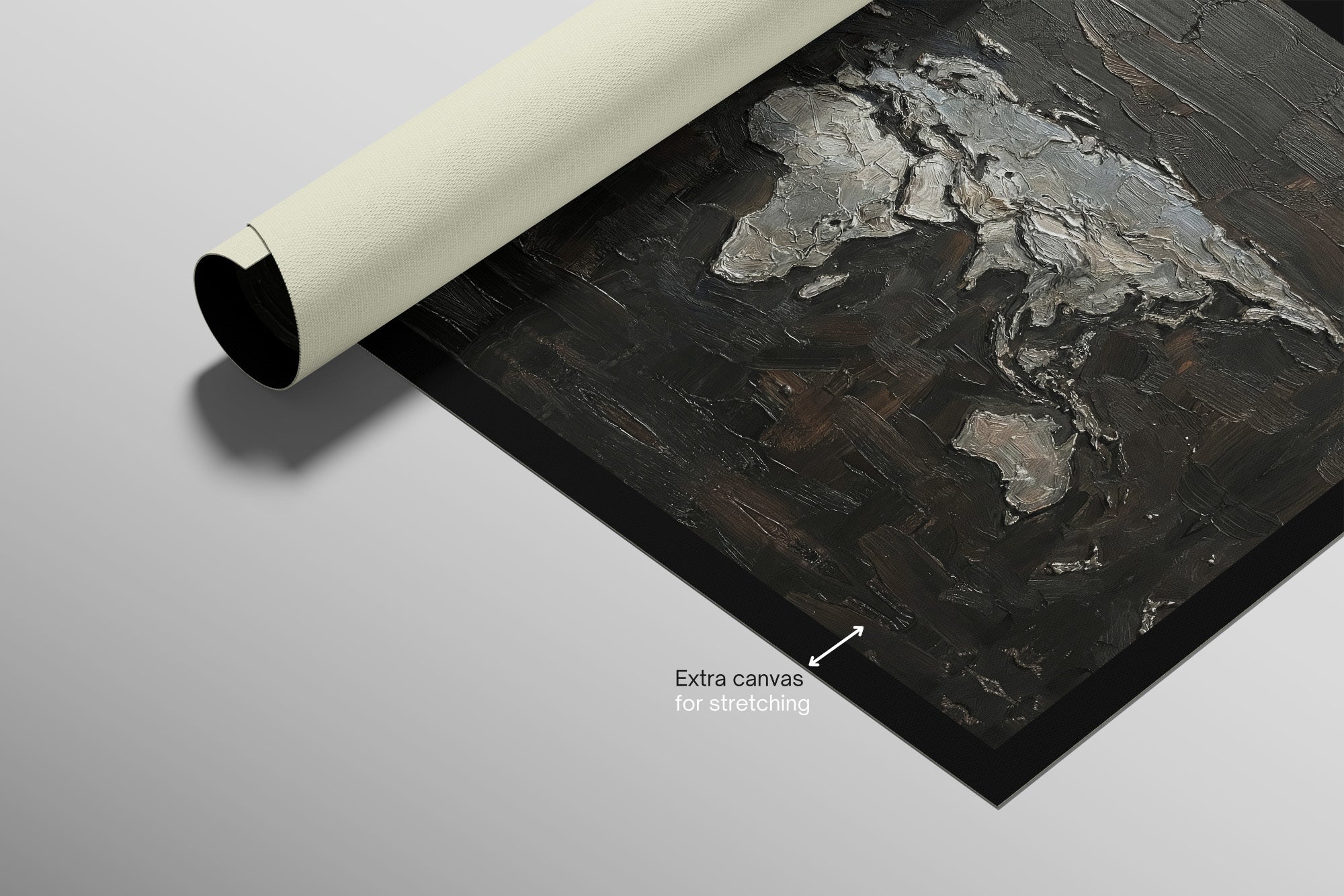 Titanium Terra Impasto — 3D Kabartmalı Premium Duvar Sanatı