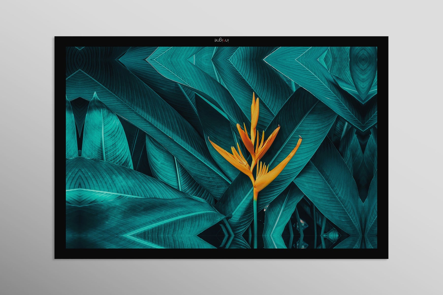 Teal Canopy Flame – 3D Kabartmalı, Parlak Laklı Alüminyum Tablo