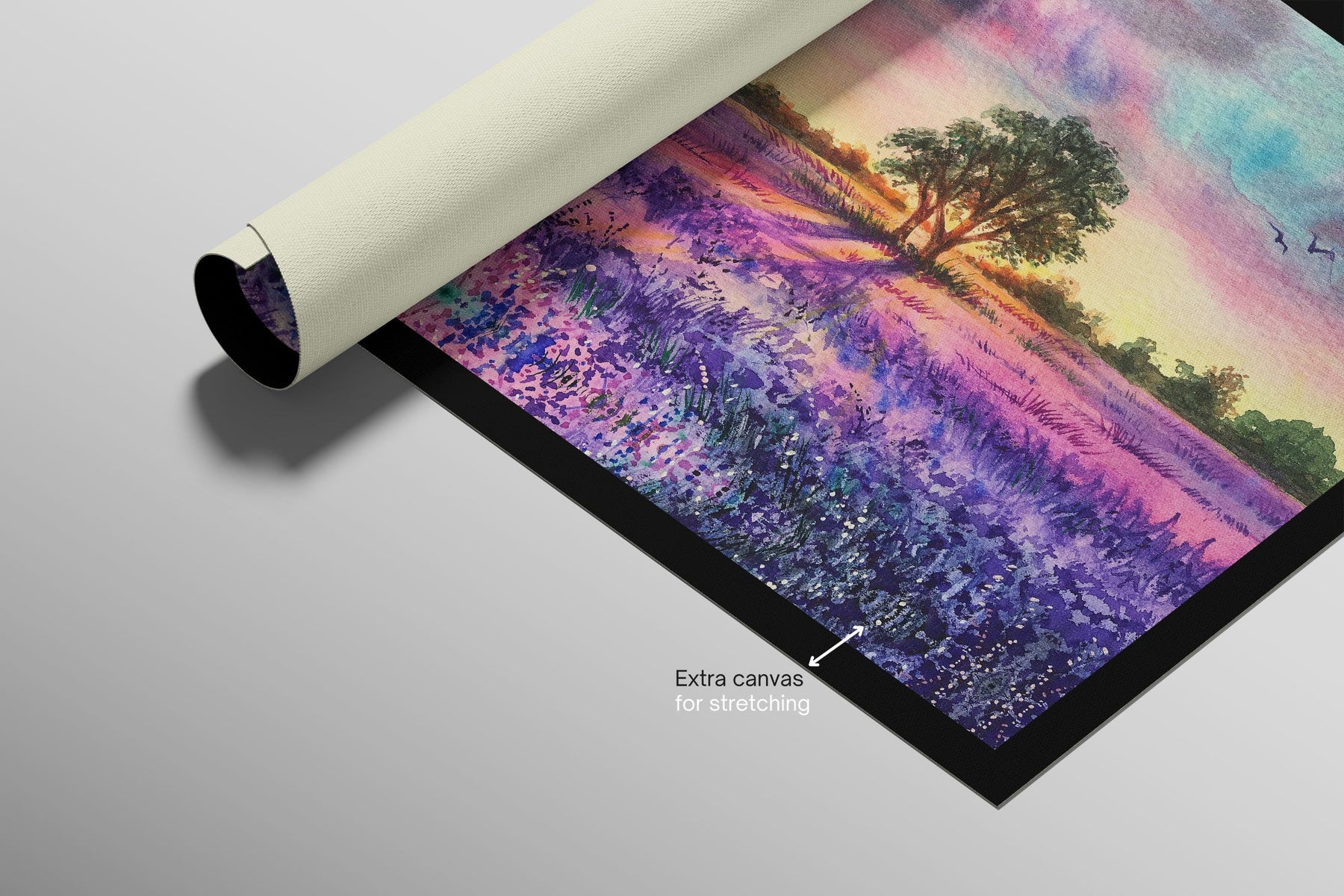 Lavender Sunset Tree — 3D Kabartmalı Premium Duvar Sanatı