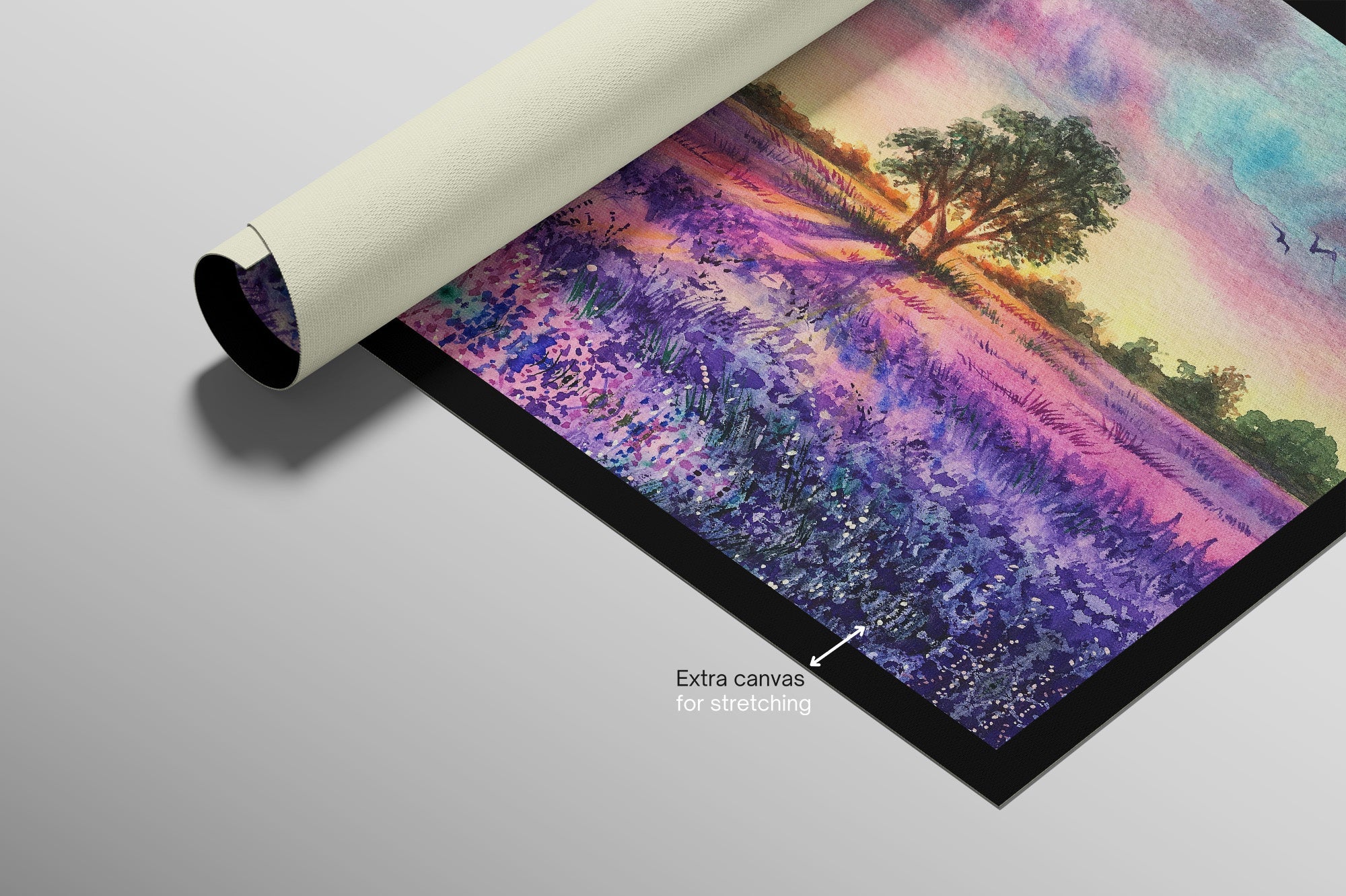 Lavender Sunset Tree — 3D Kabartmalı Premium Duvar Sanatı