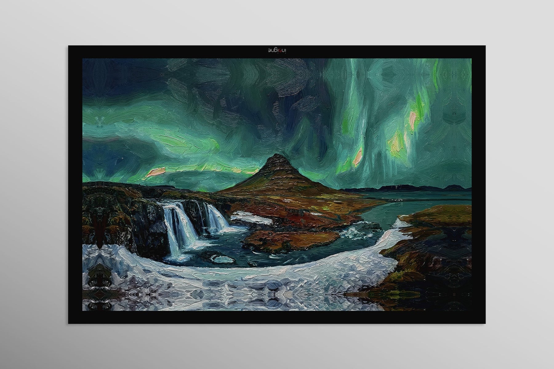 Arctic Aurora Cascade — 3D Kabartmalı Premium Duvar Sanatı