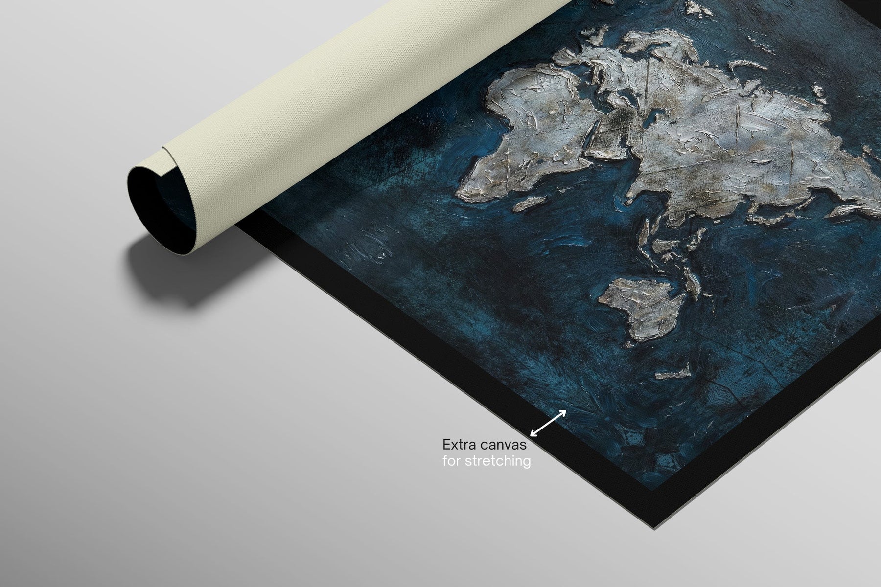 Sapphire Metallic Atlas — 3D Kabartmalı Premium Duvar Sanatı
