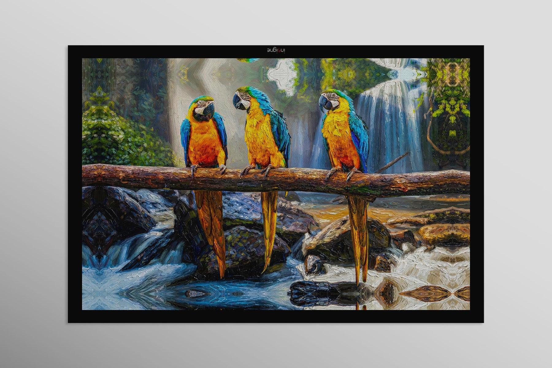Tropical Trio Haven — 3D Kabartmalı Premium Duvar Sanatı