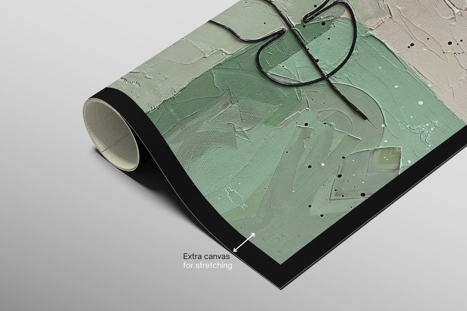 Soyut Yeşillik — 3D Kabartmalı Premium Duvar Sanatı