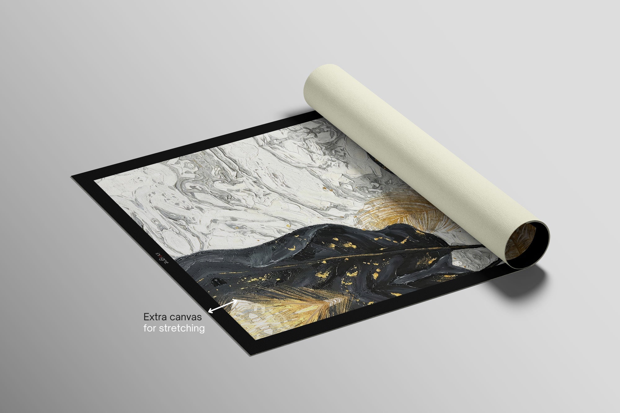 Yaldızlı Yapraklar— 3D Kabartmalı Premium Duvar Sanatı