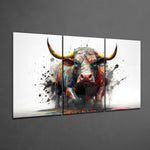 Bull Mega Glass Wall Art.