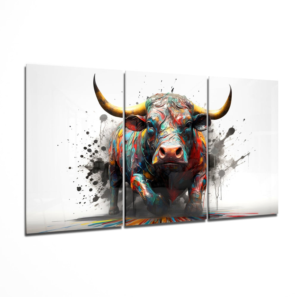 Bull Mega Glass Wall Art.