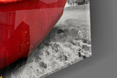Kırmızı Kayak Cam Tablo