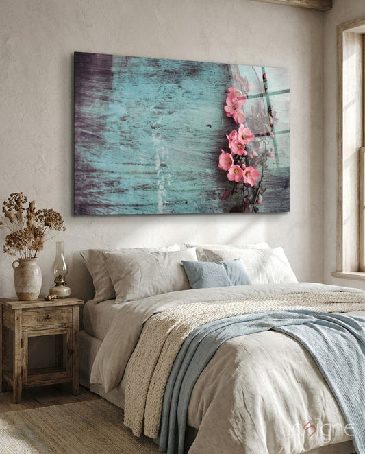 Pastel Çiçek Cam Tablo