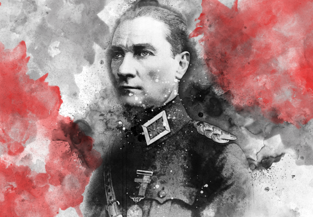 Baş Kumandan Atatürk Cam Tablo