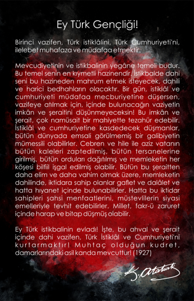 Gençliğe Hitabe Cam Tablo