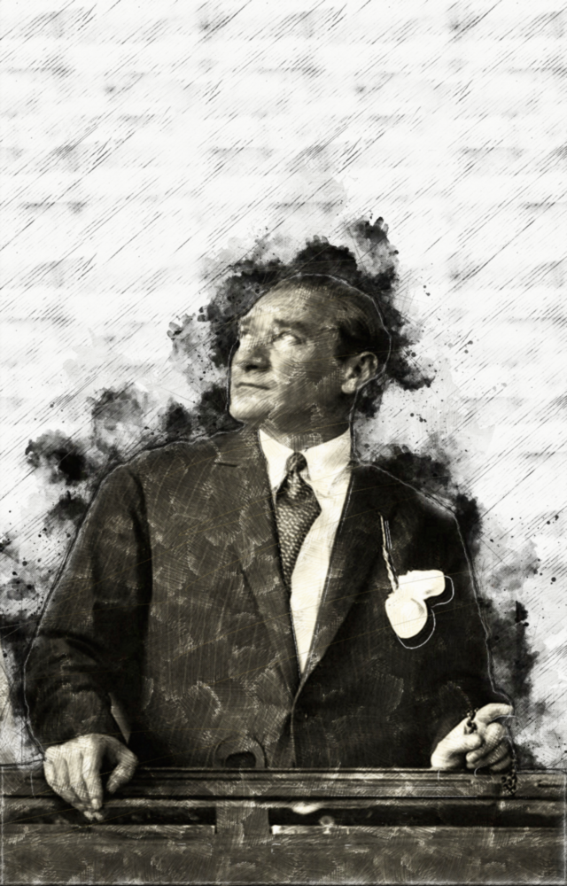 Atatürk Portre Cam Tablo