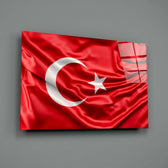 Türk Bayrağı Cam Tablo.