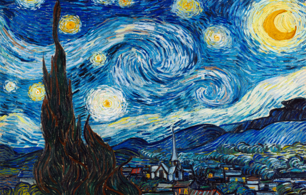 Van Gogh Yıldızlı Gece Cam Tablo