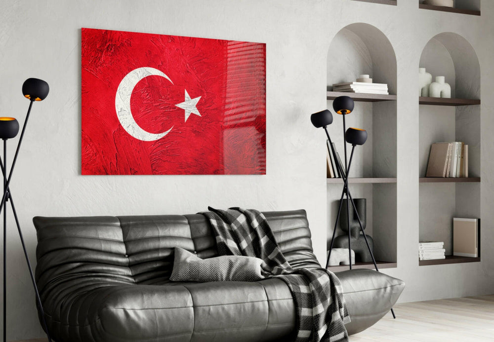 Türk Bayrağı Cam Tablo.