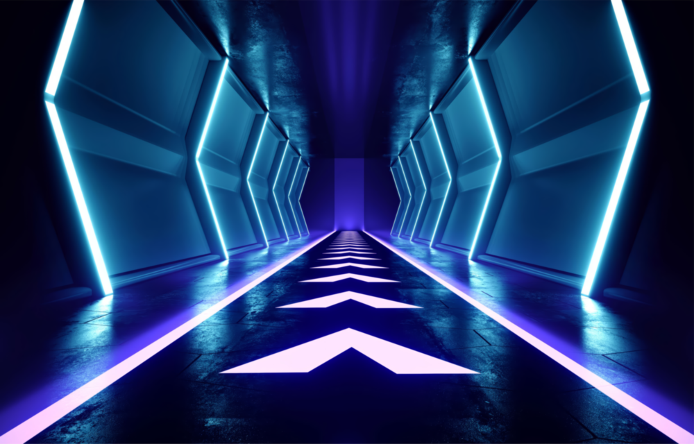 Neon Işıklar Cam Tablo