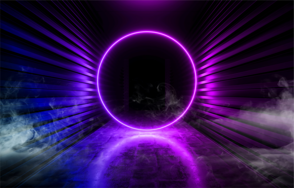 Neon Işıklar Cam Tablo