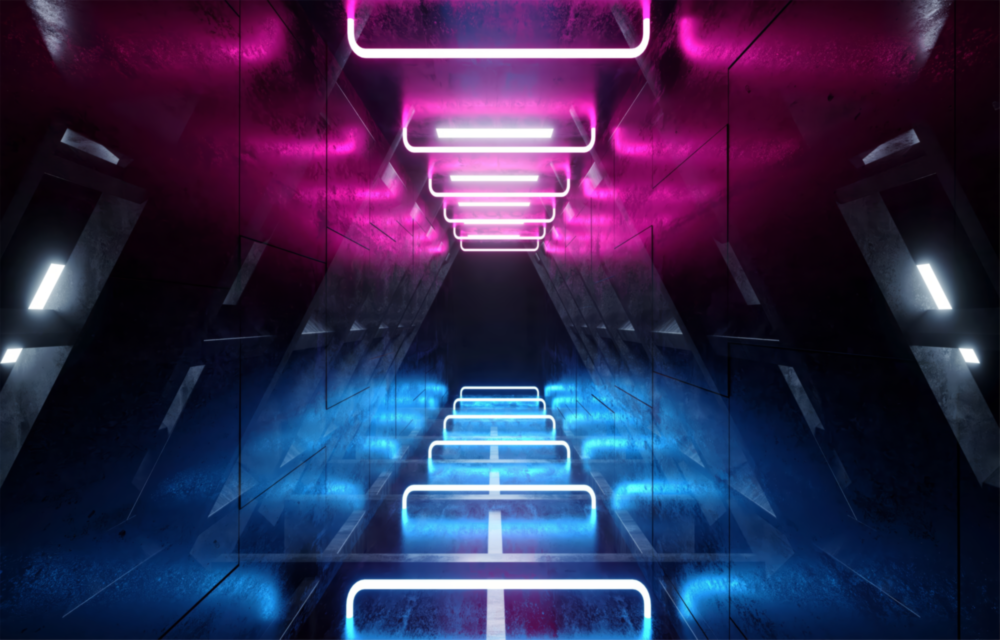 Neon Işıklar Cam Tablo