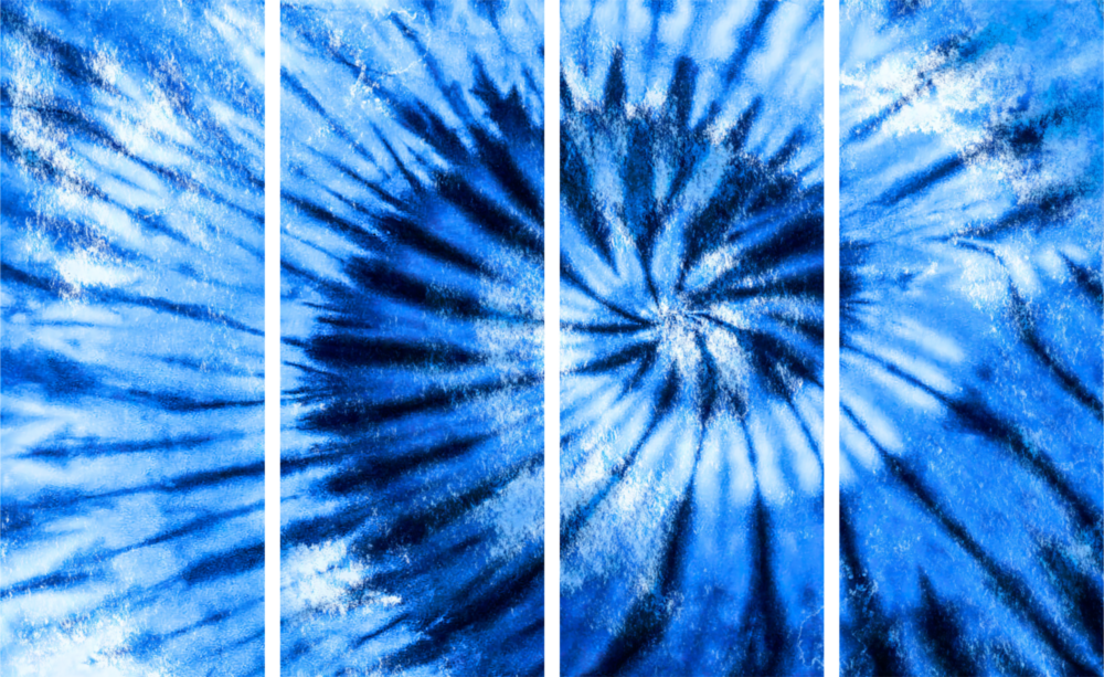 Mavi Spiral 4 Parça Mega Cam Tablo | 150x92 cm