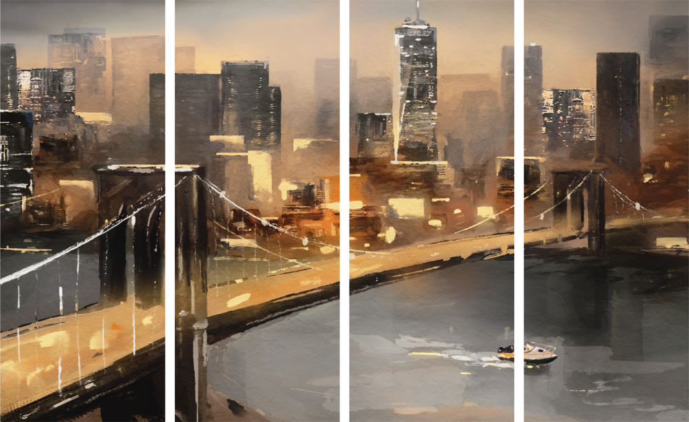 Manhattan 4 Parça Mega Cam Tablo | 150x92 cm