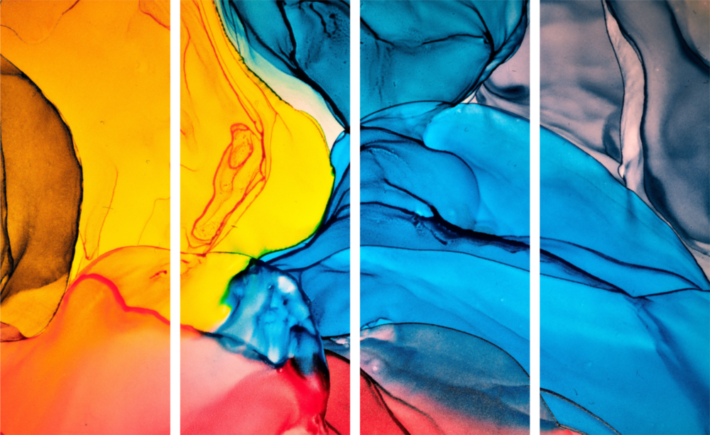 Renkler Dansı 4 Parça Mega Cam Tablo | 150x92 cm