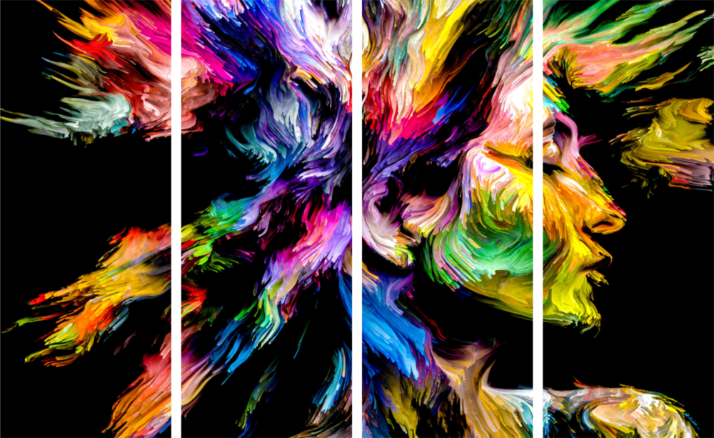 Müziği Hisset 4 Parça Mega Cam Tablo | 150x92 cm