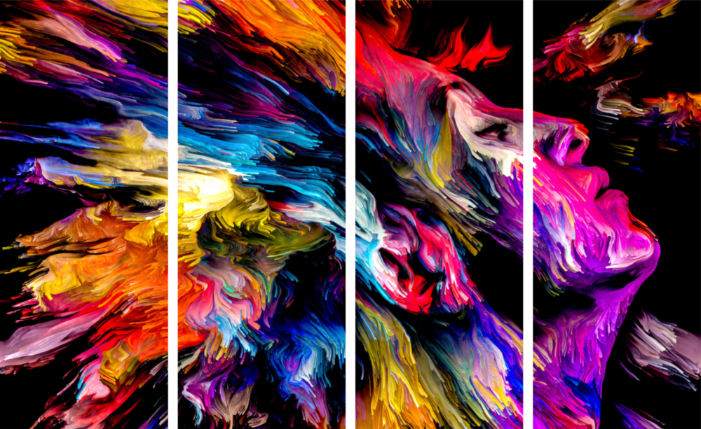 Müziği Hisset 4 Parça Mega Cam Tablo | 150x92 cm