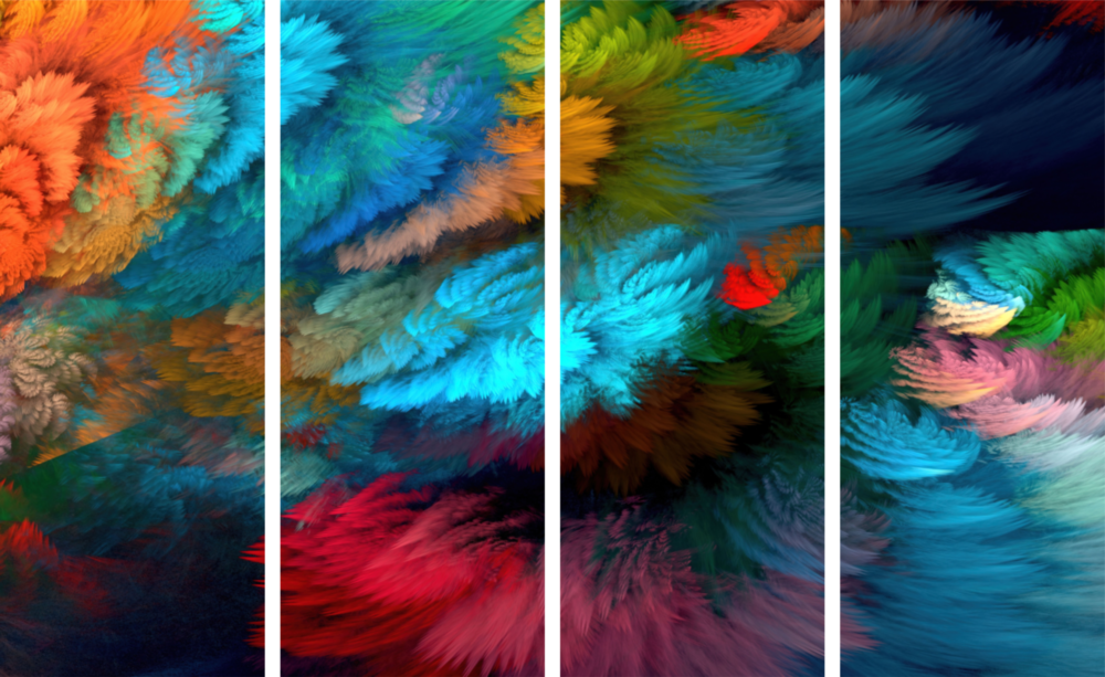 Renkli Dokunuşlar 4 Parça Mega Cam Tablo | 150x92 cm
