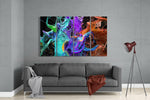 Renklerin Sıçrayışı 4 Parça Mega Cam Tablo | 150x92 cm.
