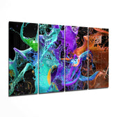 Renklerin Sıçrayışı 4 Parça Mega Cam Tablo | 150x92 cm.