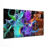 Renklerin Sıçrayışı 4 Parça Mega Cam Tablo | 150x92 cm.