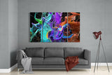 Renklerin Sıçrayışı 4 Parça Mega Cam Tablo | 150x92 cm.