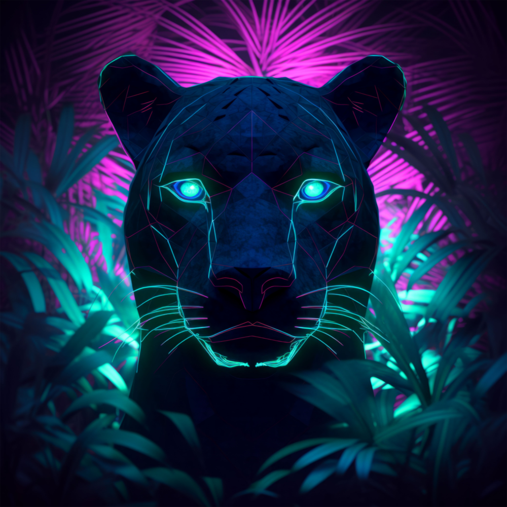 Neon panter Cam Tablo || Tasarımcı Koleksiyonu