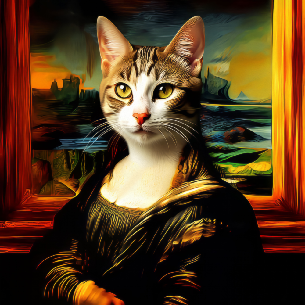 Monalisa Kedi Cam Tablo || Tasarımcı Koleksiyonu